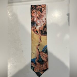Vintage Ralph Marlin tie “Creation Of Adam Michelangelo” Print
